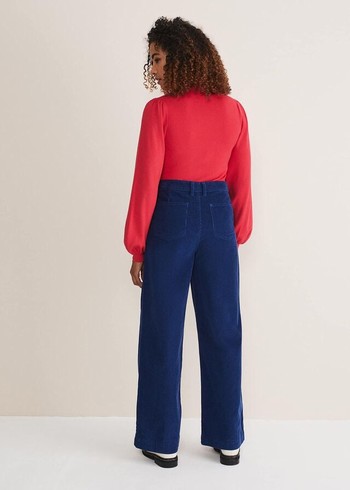 Phase Eight Magsie Corduroy Wide Leg Trousers Blue Canada | WJAEQL-314